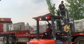 三门峡 黄金麻冰裂纹，地铺石装车