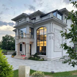 三门峡 白麻花岗岩私人别墅干挂石材豪华定制