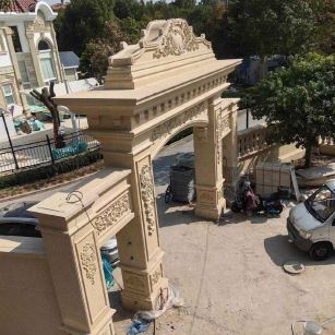 三门峡 黄金麻荔枝面花岗岩别墅门楼