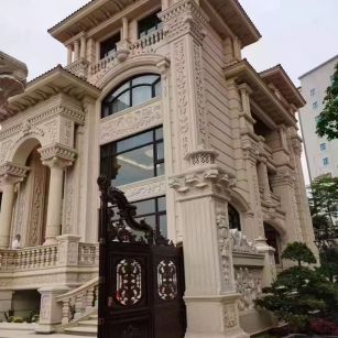 三门峡 黄金麻花岗岩别墅外墙干挂效果展示