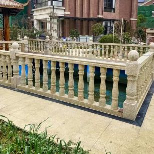 三门峡黄金麻花岗岩石材栏杆，扶手，将军柱，花瓶柱