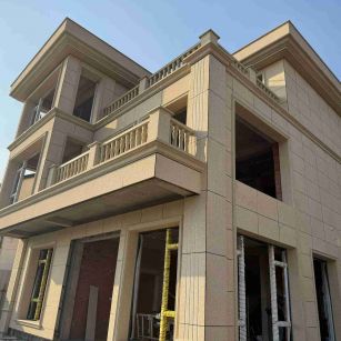 三门峡 黄金麻花岗岩石材荔枝面外墙干挂效果展示