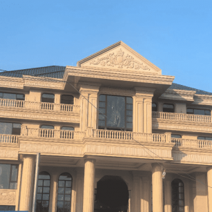 三门峡黄金麻别墅外墙干挂石材效果示例