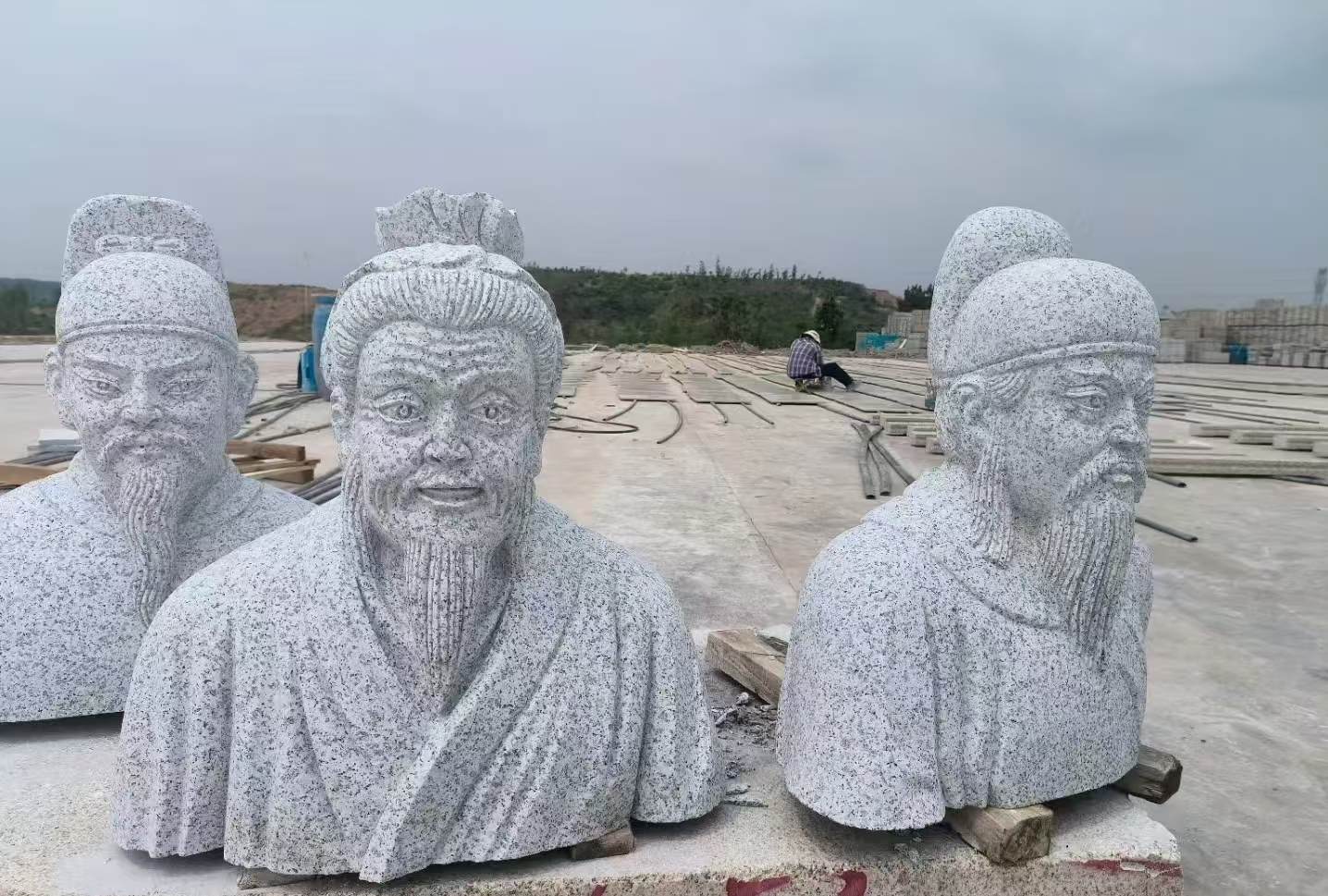 三门峡 白麻花岗岩石材人物立体雕刻