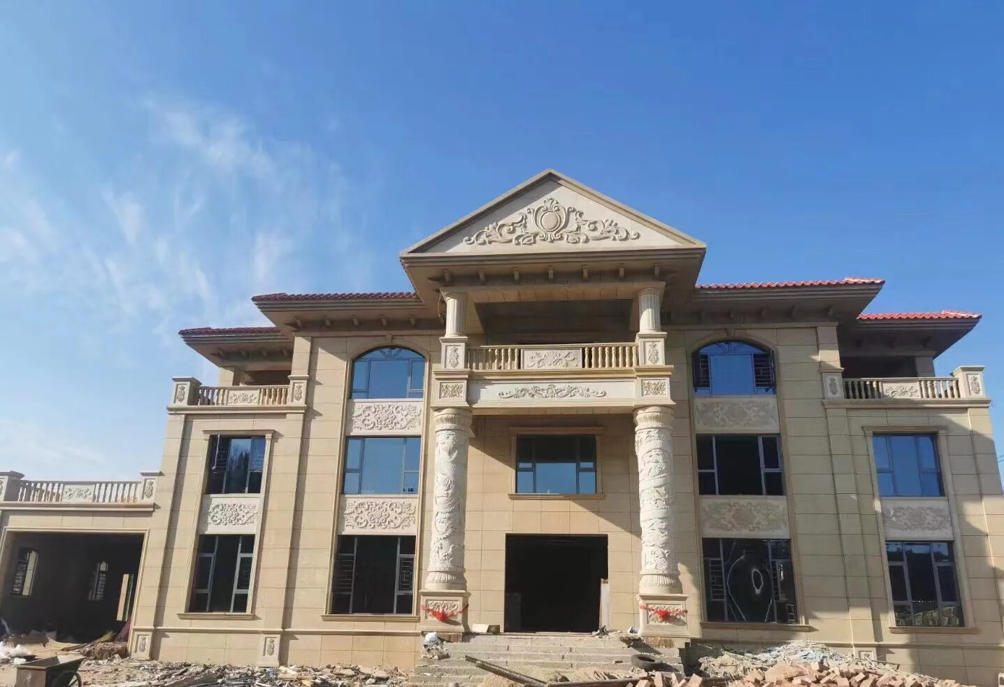 三门峡 黄金麻花岗岩别墅外墙干挂