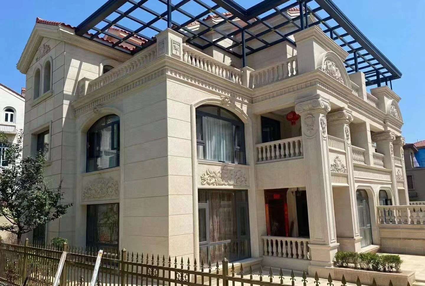 三门峡 黄金麻花岗岩荔枝面别墅外墙干挂